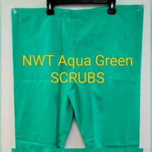 NWT Harriton Unisex Aqua Green Scrub Pants Size XL